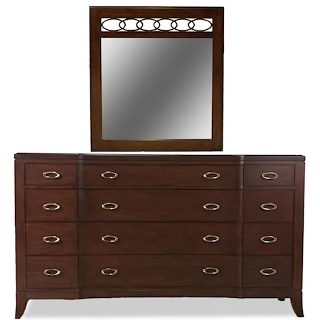 12 Drawer Dresser and Landscape Mirror